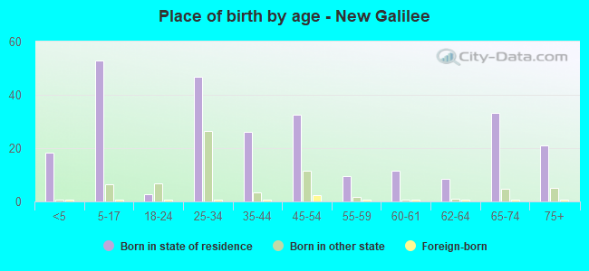 Place of birth by age -  New Galilee