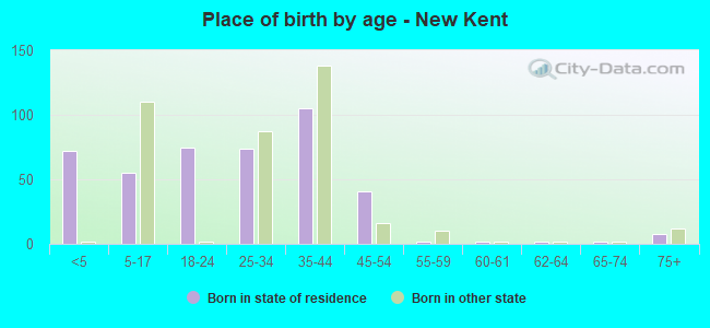 Place of birth by age -  New Kent
