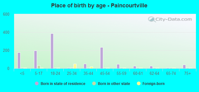 Place of birth by age -  Paincourtville