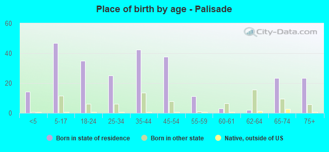 Place of birth by age -  Palisade