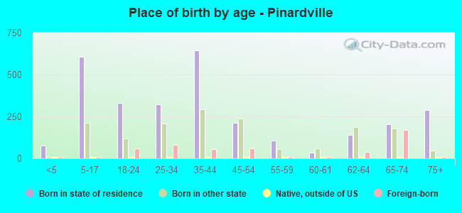 Place of birth by age -  Pinardville