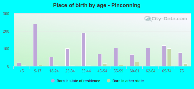Place of birth by age -  Pinconning