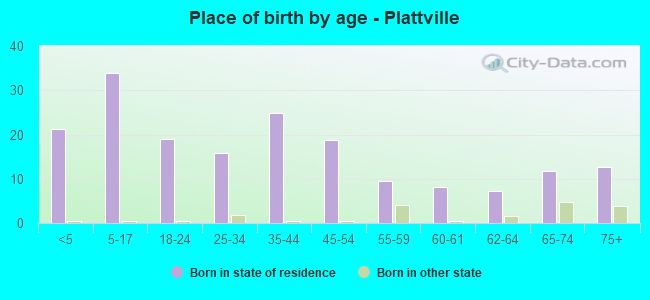 Place of birth by age -  Plattville