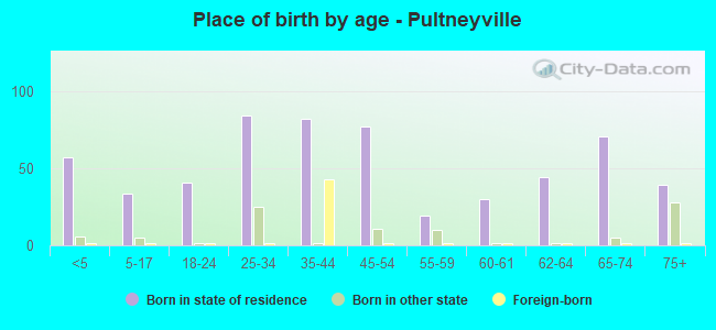 Place of birth by age -  Pultneyville