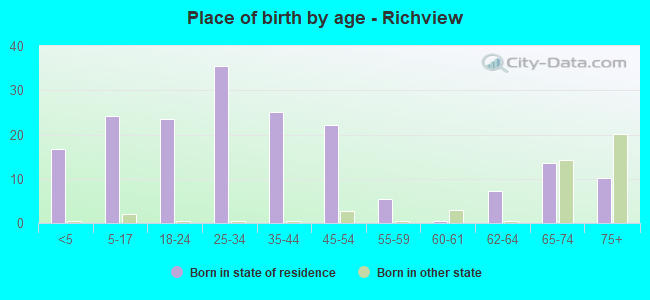 Place of birth by age -  Richview