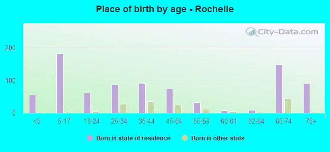 Place of birth by age -  Rochelle