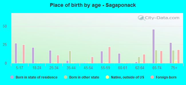 Place of birth by age -  Sagaponack