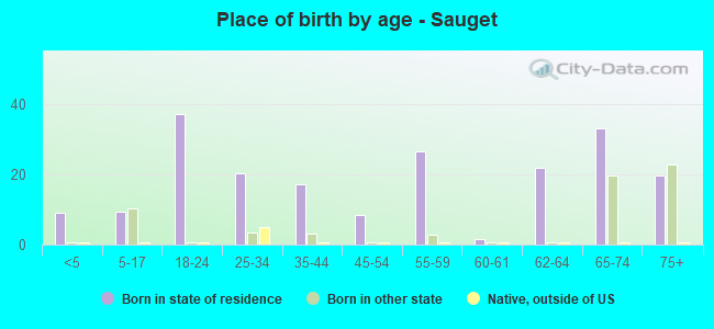 Place of birth by age -  Sauget