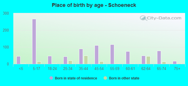 Place of birth by age -  Schoeneck