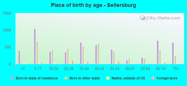 Place of birth by age -  Sellersburg