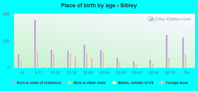 Place of birth by age -  Sibley