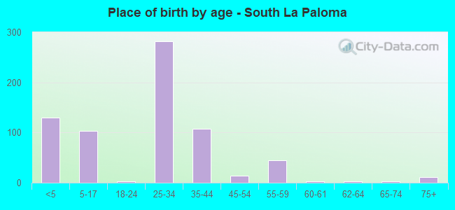 Place of birth by age -  South La Paloma