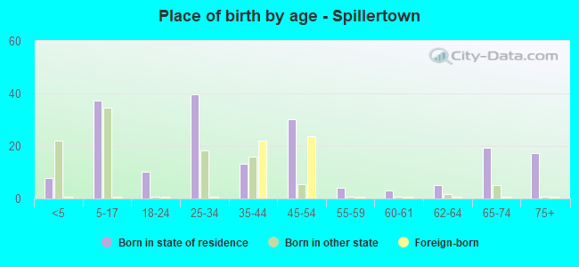 Place of birth by age -  Spillertown