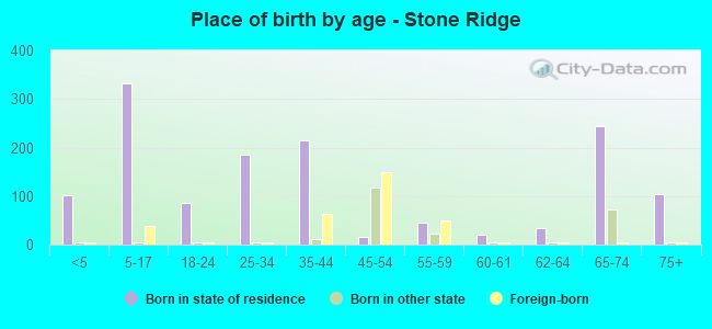 Place of birth by age -  Stone Ridge
