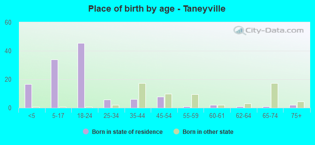Place of birth by age -  Taneyville