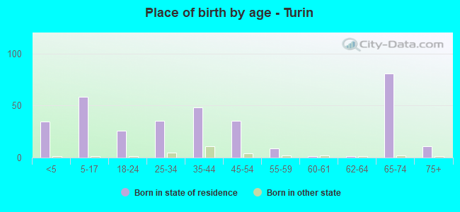 Place of birth by age -  Turin