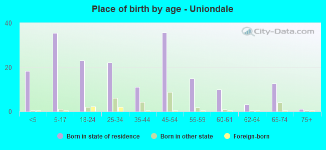 Place of birth by age -  Uniondale