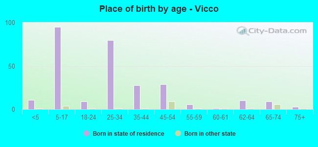 Place of birth by age -  Vicco