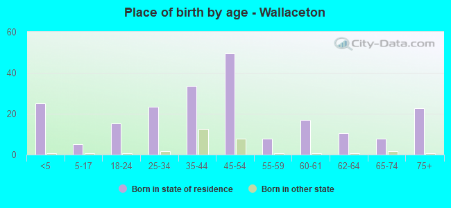 Place of birth by age -  Wallaceton