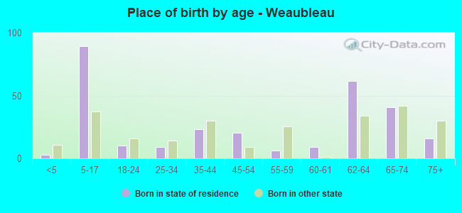 Place of birth by age -  Weaubleau