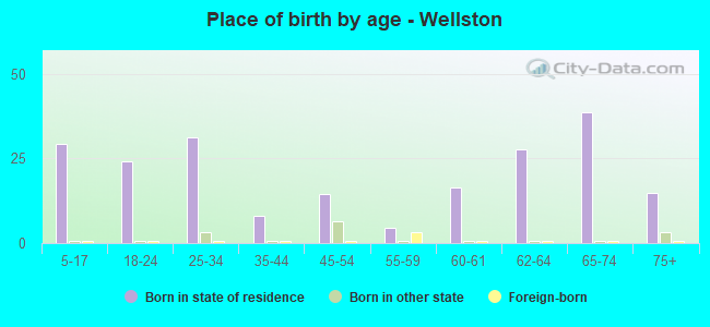 Place of birth by age -  Wellston