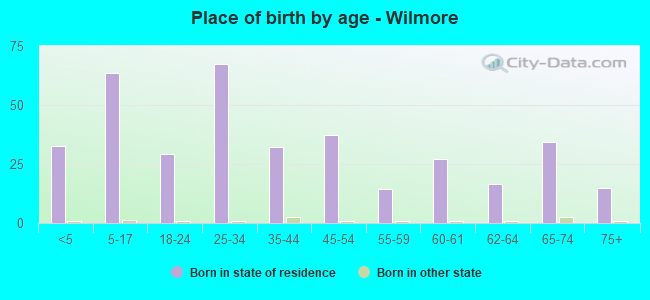 Place of birth by age -  Wilmore