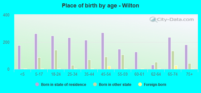 Place of birth by age -  Wilton