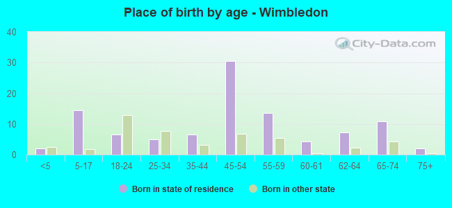 Place of birth by age -  Wimbledon