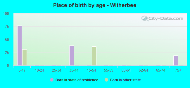 Place of birth by age -  Witherbee