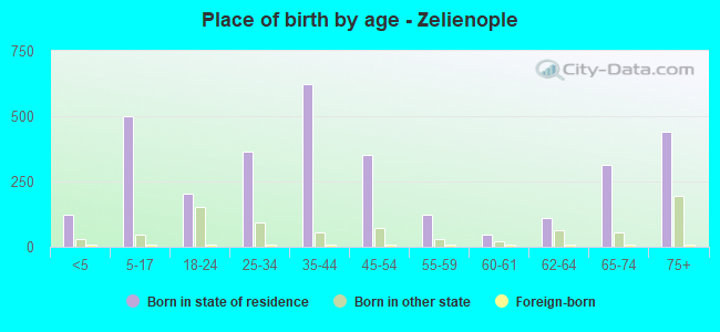 Place of birth by age -  Zelienople