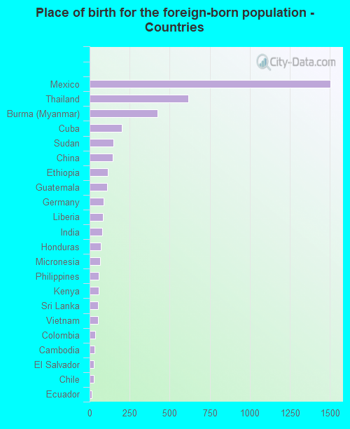 Place of birth for the foreign-born population - Countries