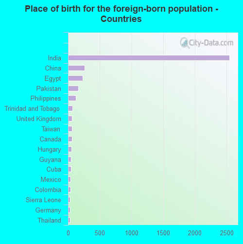 Place of birth for the foreign-born population - Countries