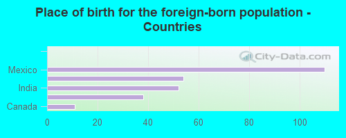 Place of birth for the foreign-born population - Countries