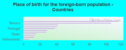 Place of birth for the foreign-born population - Countries