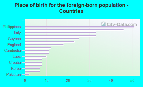 Place of birth for the foreign-born population - Countries