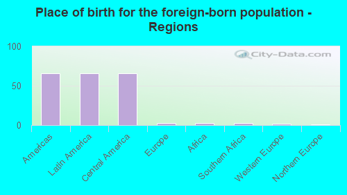 Place of birth for the foreign-born population - Regions