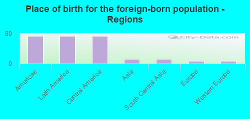 Place of birth for the foreign-born population - Regions