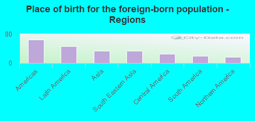 Place of birth for the foreign-born population - Regions