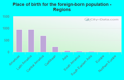 Place of birth for the foreign-born population - Regions