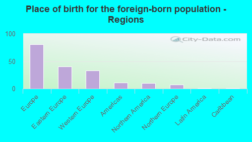 Place of birth for the foreign-born population - Regions