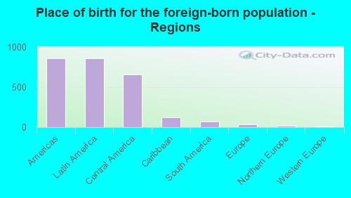 Place of birth for the foreign-born population - Regions