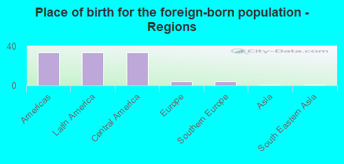 Place of birth for the foreign-born population - Regions