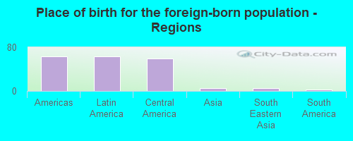 Place of birth for the foreign-born population - Regions