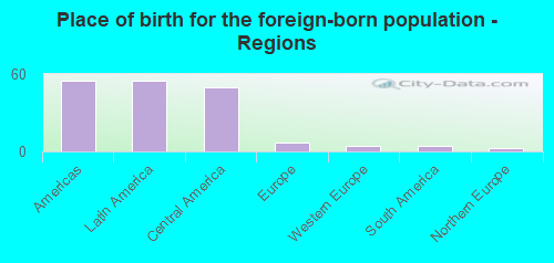 Place of birth for the foreign-born population - Regions