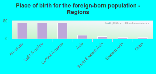 Place of birth for the foreign-born population - Regions