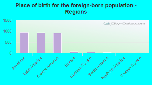 Place of birth for the foreign-born population - Regions