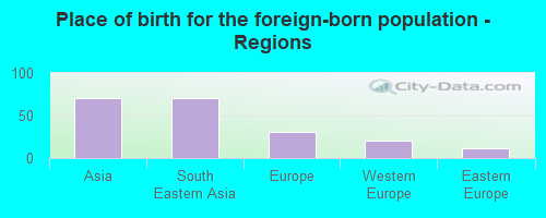 Place of birth for the foreign-born population - Regions