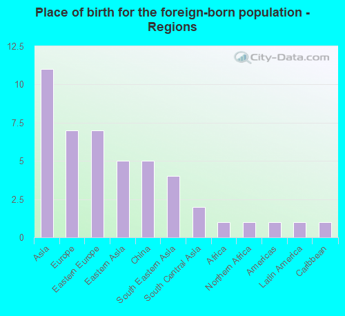 Place of birth for the foreign-born population - Regions