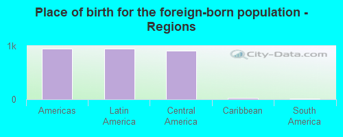 Place of birth for the foreign-born population - Regions