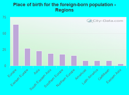 Place of birth for the foreign-born population - Regions